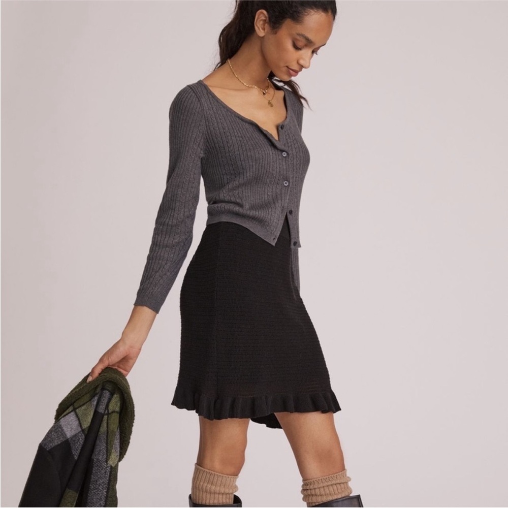 NWT Anthropologie Knit Ruffle Mini Skirt